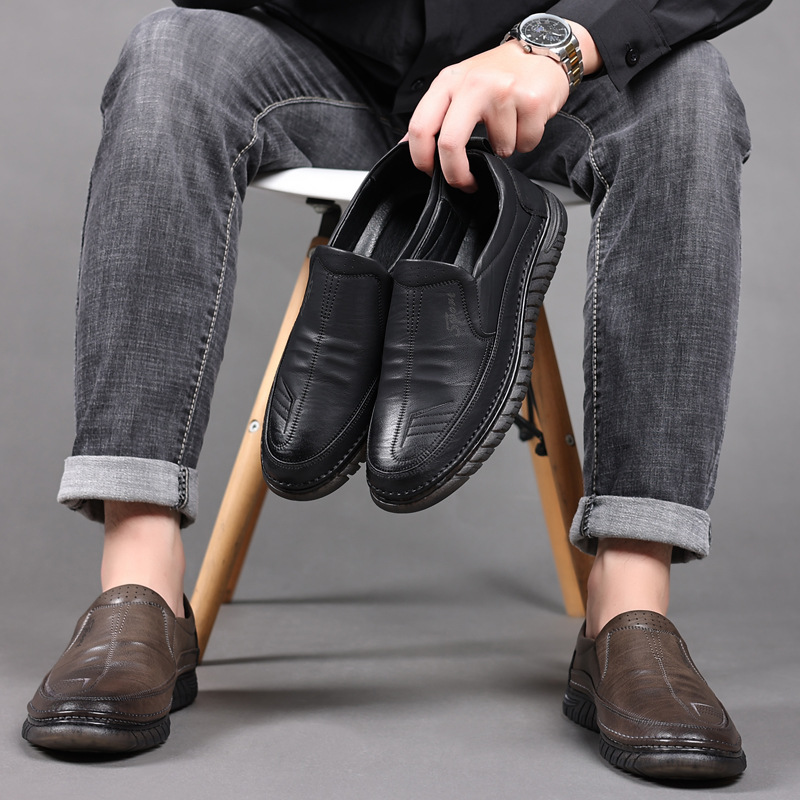 Leather shoes Men's casual sho - огляд і ціна Formal Upper Wear Men