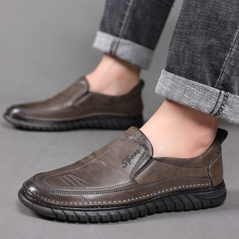 Leather shoes Men's casual sho - огляд і ціна Formal Upper Wear Men