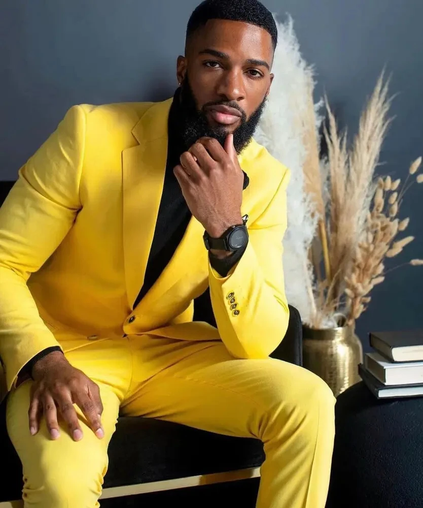 Yellow Men's Suits Slim Fit Si - огляд і ціна Formal Wear For Men Yellow