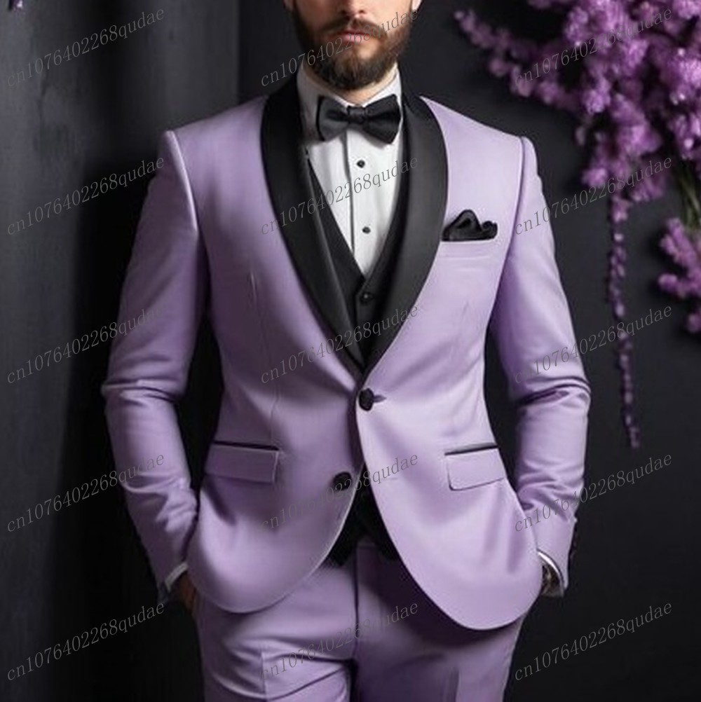 Purple And Black Formal Men Su - огляд і ціна Men Formal Wear Purple