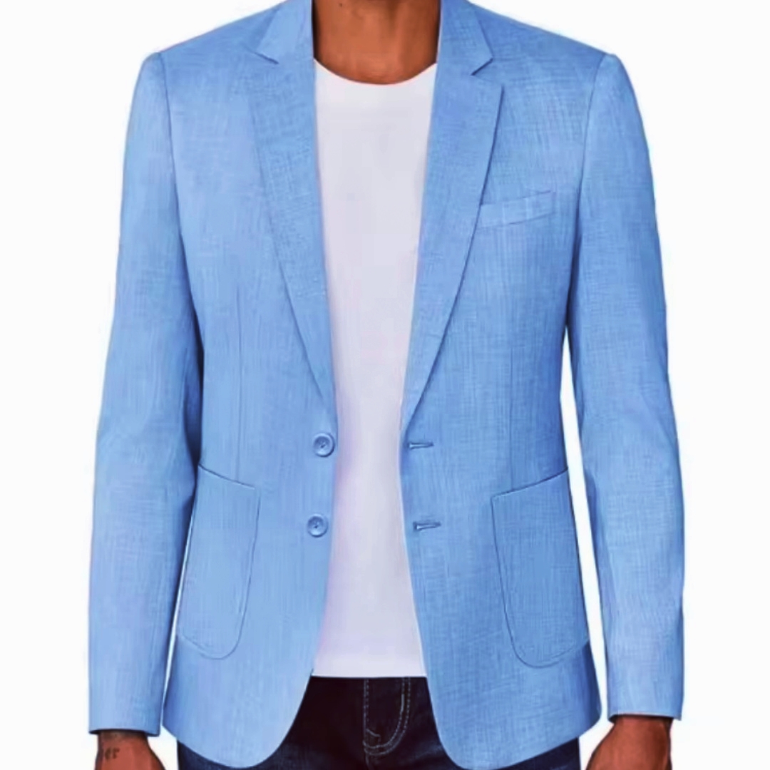 Slim Fit Men's Beige/Blue Line - огляд і ціна Men Formal Wear Design