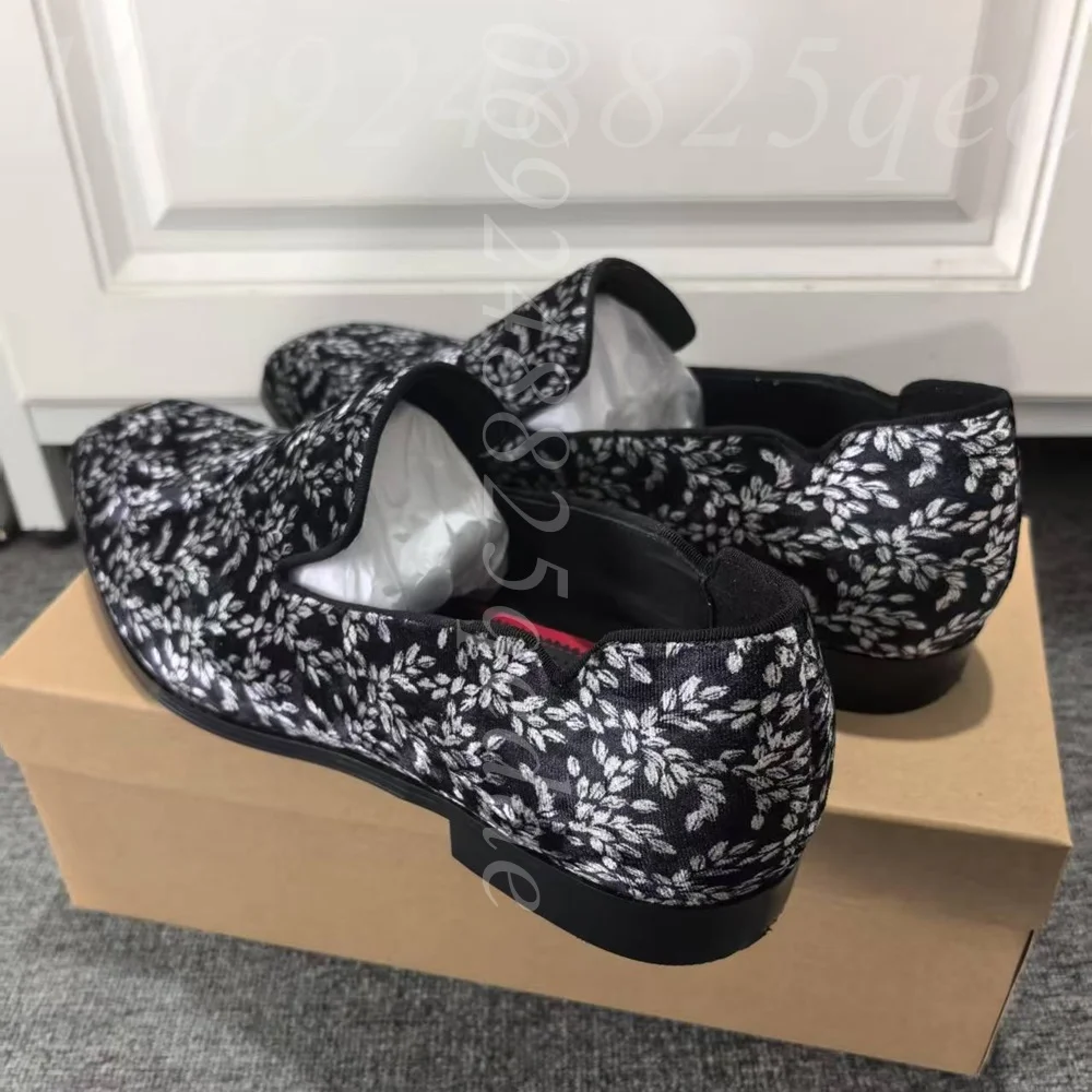 Men's Black Floral Slip-On Loa - огляд і ціна Formal Upper Wear Men