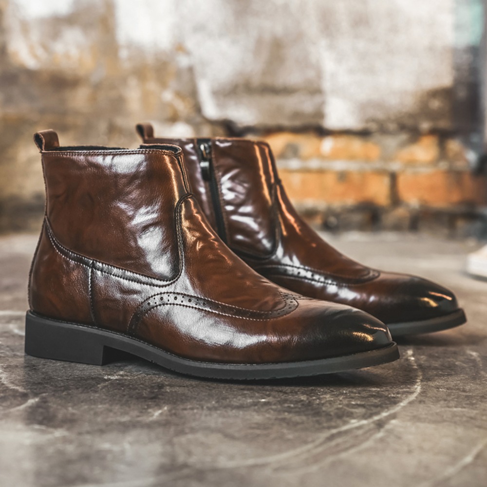 Men Brogue Chelsea Boots Side  - огляд і ціна Formal Upper Wear Men