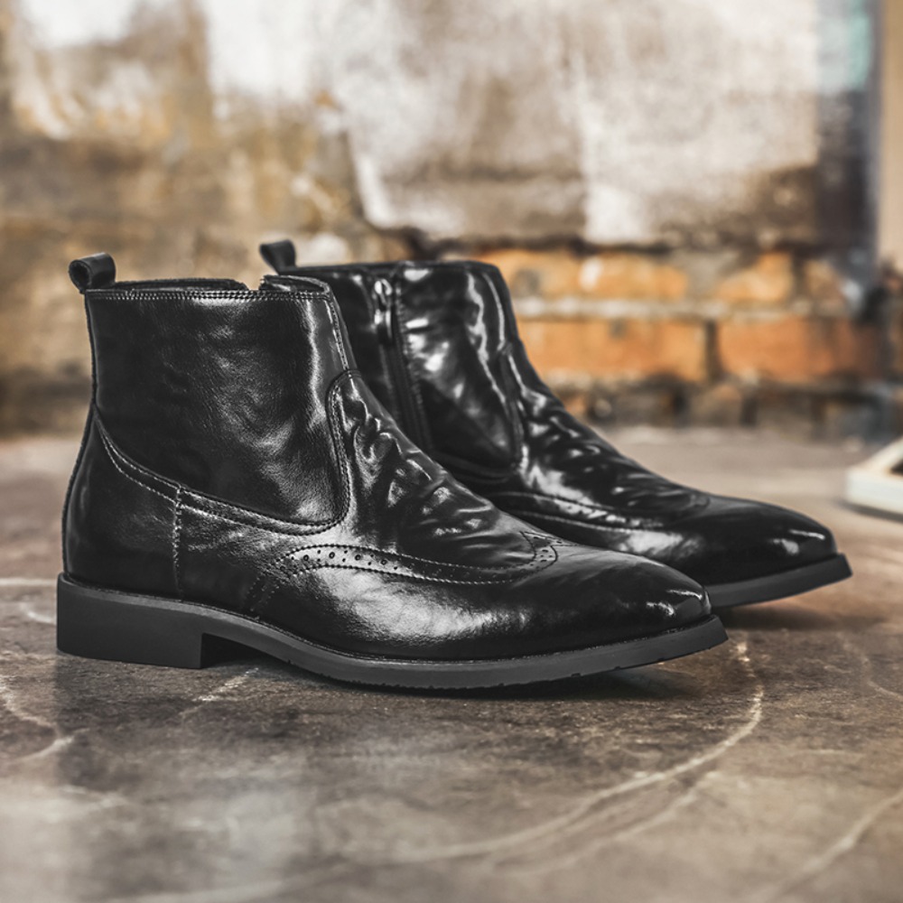 Men Brogue Chelsea Boots Side  - огляд і ціна Formal Upper Wear Men