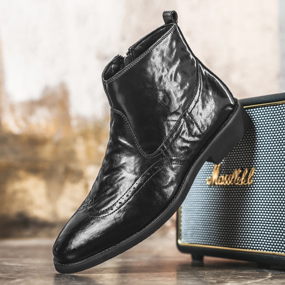 Men Brogue Chelsea Boots Side  - огляд і ціна Formal Upper Wear Men