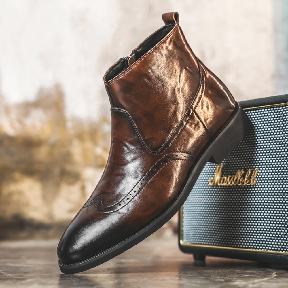 Men Brogue Chelsea Boots Side  - огляд і ціна Formal Upper Wear Men